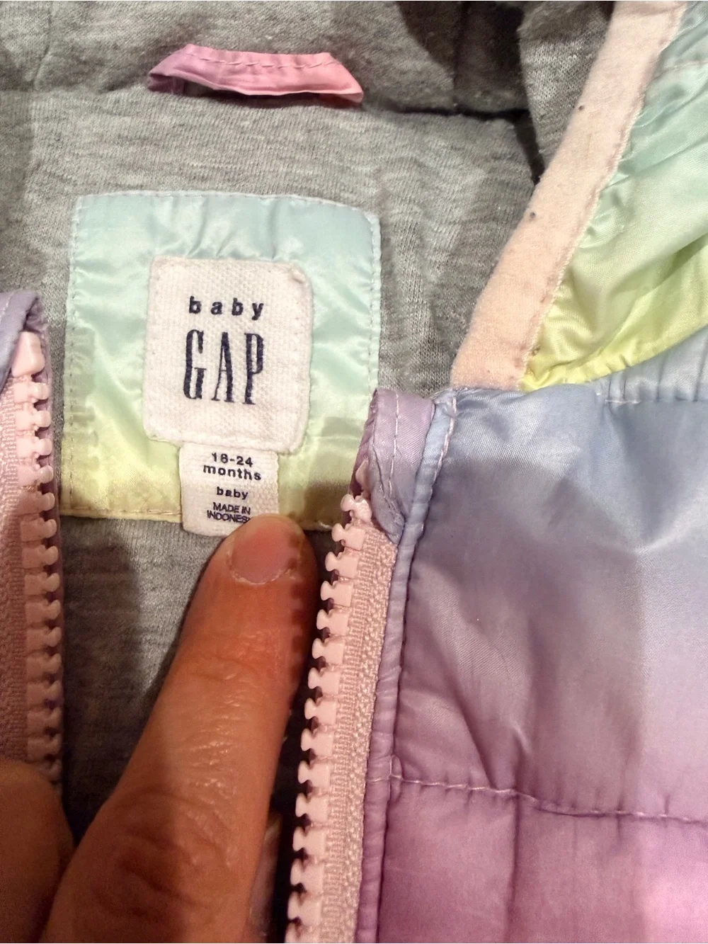 Gap toddler girl ombre rainbow winter jacket